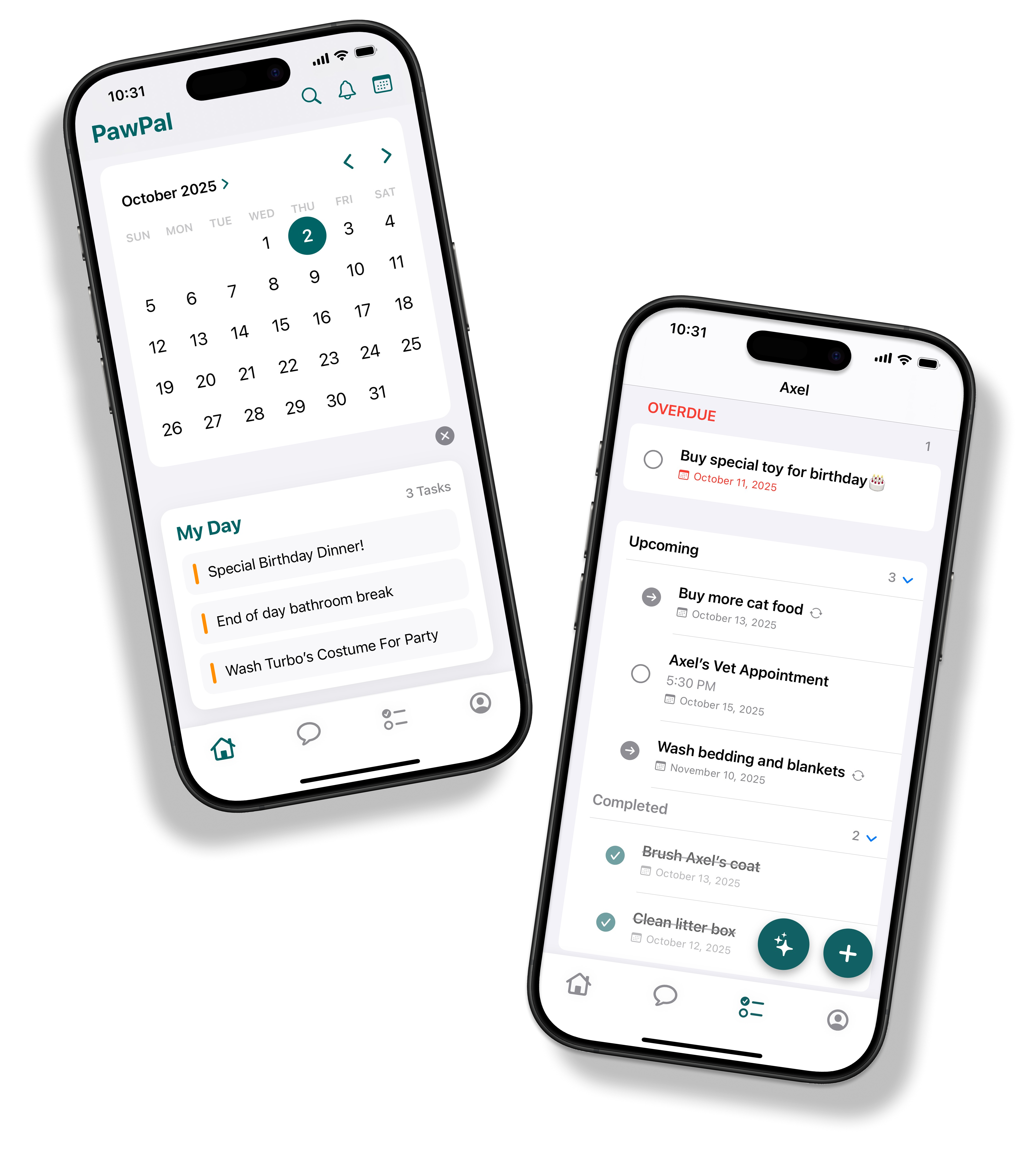 App mockup - PawPal home screens